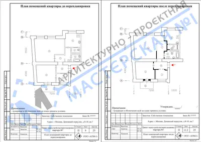 Перепланировка: г.Москва, Денежный переулок, д.8-10, кв.