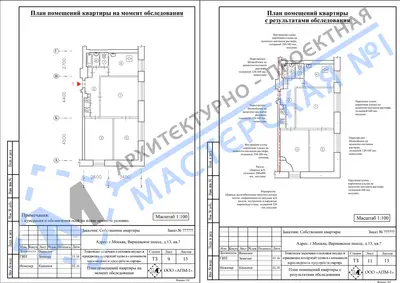 Перепланировка: г.Москва, Варшавское шоссе, д.13, кв.b