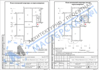 Перепланировка: г.Москва, Варшавское шоссе, д.108, корп.1, кв.