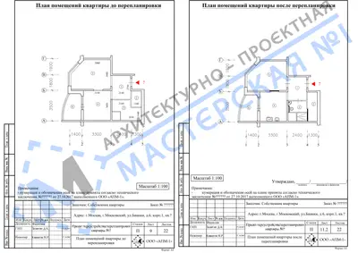 Перепланировка: г.Москва, г.Московский, ул.Бианки, д.6, к.1, кв.