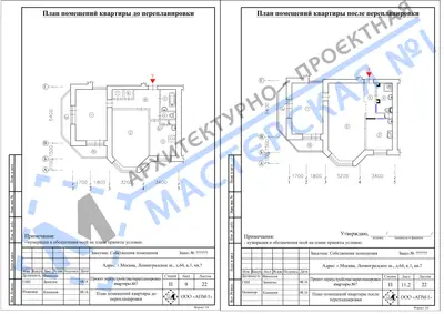 Перепланировка: г.Москва, Ленинградское ш., д.64, к.1, кв.a