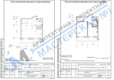 Перепланировка: г.Москва, Рублевское ш., д.70, корп.5, кв.