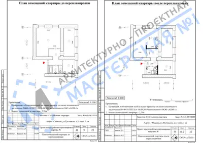 Перепланировка: г.Москва, ул. Руставели, д.3, корп.5, кв.