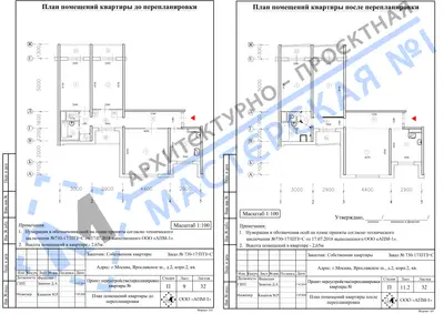 Перепланировка: г.Москва, Ярославское ш., д.2, корп.2, кв.