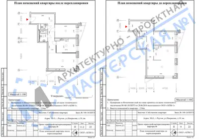 Перепланировка: М.О., г.Реутов, ул.Некрасова, д.19, кв.