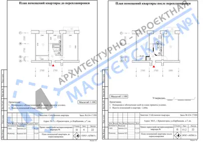 Перепланировка: Московская обл., г. Красногорск, ул. Карбышева, д.7, кв.