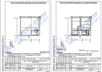 Перепланировка: г.Москва ул.Одесская. д.22, к.