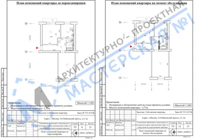 Перепланировка: г.Москва, Войковский 2-й пр., д.3, кв.