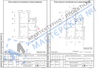 Перепланировка: г.Москва, Волоколамское шоссе, д.7А, пом.