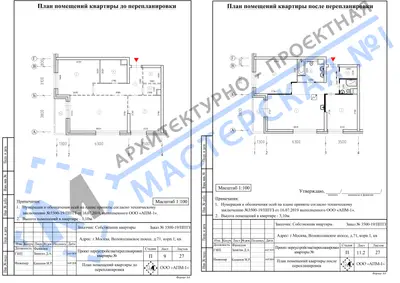 Перепланировка: г.Москва, Волоколамское шоссе, д.71, корп.1, кв.
