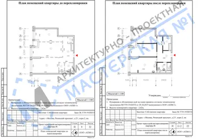 Перепланировка: г. Москва,Рязанский пр-т, д.2-1, кор.2, кв.