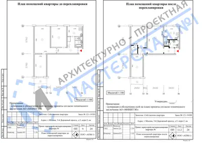 Перепланировка: г.Москва, 3-й Дорожный проезд, д.5, корп.2, кв.