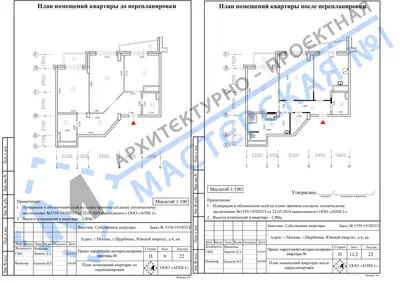 Перепланировка: г.Москва, г.Щербинка, Южный квартал, д.4, кв.