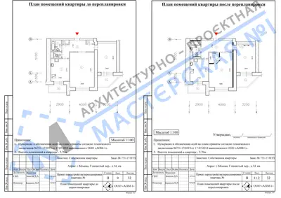 Перепланировка: г.Москва, Глинистый пер., д. 14, кв.