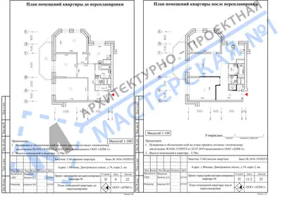 Перепланировка: г.Москва, Дмитровское ш., д.74, корп.2, кв.