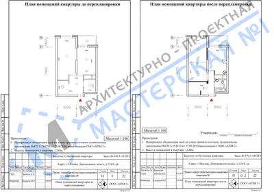 Перепланировка: г.Москва, Дмитровское шоссе, д.124А, кв.