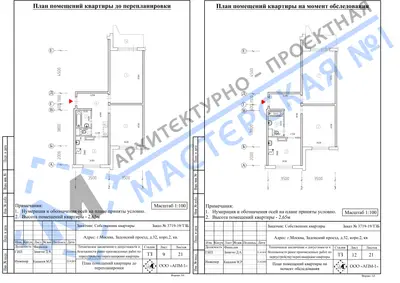 Перепланировка: г.Москва, Задонский проезд, д.32, к.2, кв.