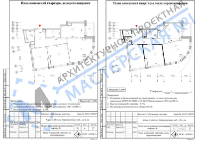 Перепланировка: г.Москва, Карамышевская наб., д.2А, кв.а