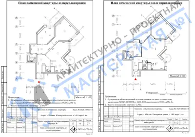 Перепланировка: г.Москва, Каширское ш., д.148, корп.1, кв