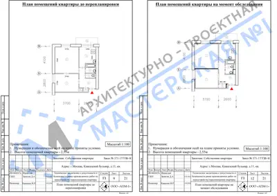 Перепланировка: г.Москва, Кавказский бульв., д.11, кв.