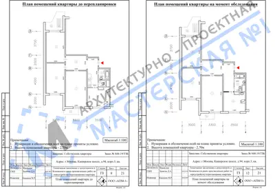 Перепланировка: г.Москва, Каширское шоссе, д.94, корп.3, кв