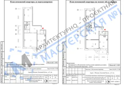Перепланировка: г.Москва, Кленовый б-р, д.13, кв.