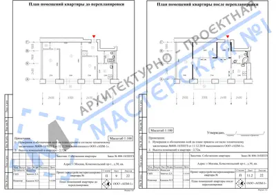 Перепланировка: г.Москва, Комсомольский пр-т, д.30, кв.