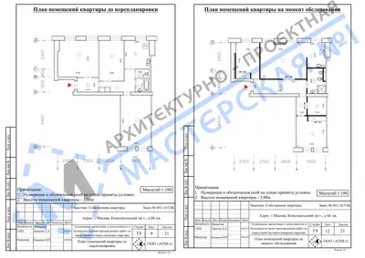 Перепланировка: г.Москва, Комсомольский пр-т, д.48, кв.