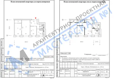 Перепланировка: г.Москва, Ленинградское ш., д.52, кв.