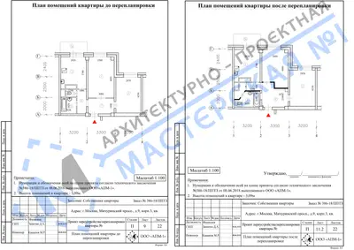 Перепланировка: г.Москва, Мичуринский просп., д.9, корп.3, кв.