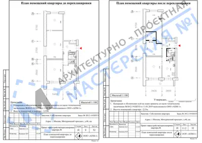 Перепланировка: г.Москва, Мичуринский проспект, д.46, кв.