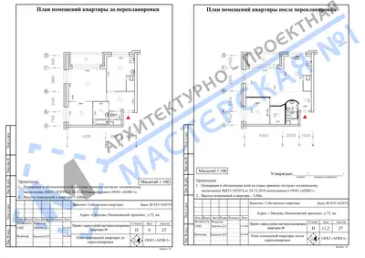 Перепланировка: г.Москва, Нахимовский проспект, д.73, кв.