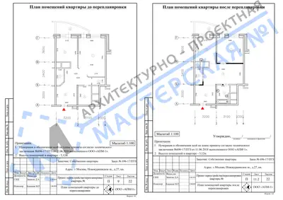 Перепланировка: г.Москва, Новокуркинское ш., д.27, кв.
