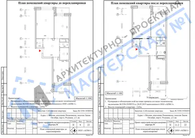 Перепланировка: г.Москва, п.Знамя Октября, мкр.Родники, кв.