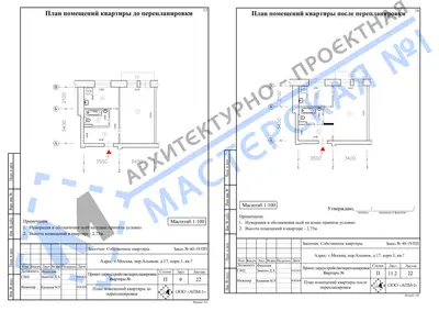 Перепланировка: г.Москва, пер.Алымов, д.17, кв.
