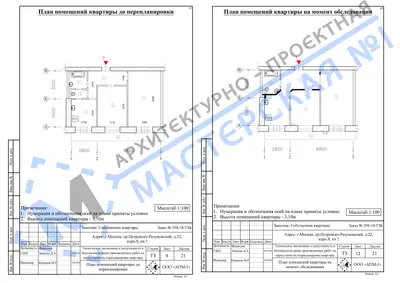 Перепланировка: г.Москва, пр.Петровско-Разумовский, д.22, корп.8, кв