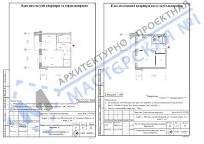 Перепланировка: г.Москва, пос.Московский, ул.Татьянин Парк, д.14, корп.3, кв.