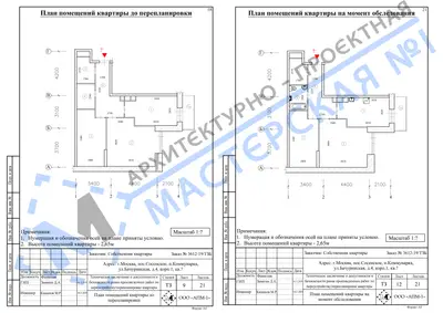 Перепланировка: г.Москва, пос.Сосенское, п.Коммунарка, ул.Бачуринская, д.4, корп.1, кв.