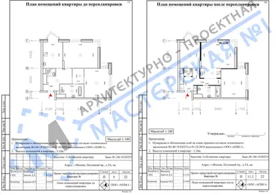 Перепланировка: г.Москва, Погонный пр., д.3А, кв.