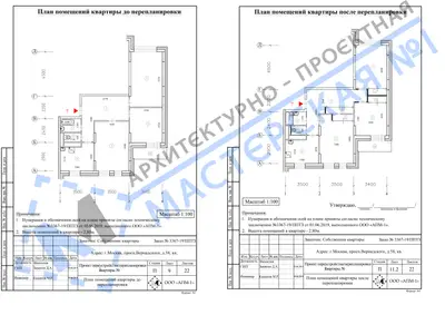 Перепланировка: г.Москва, просп.Вернадского, д.58, кв.