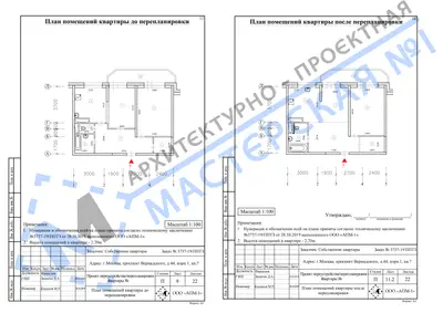 Перепланировка: г.Москва, проспект Вернадского, д.44, корп.1, кв.
