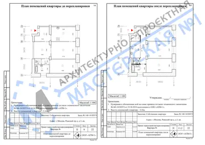 Перепланировка: г.Москва, Рижский пр-д, д.3, кв.