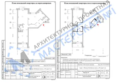 Перепланировка: г.Москва, Рублевское шоссе, д.70, корп.5, кв.