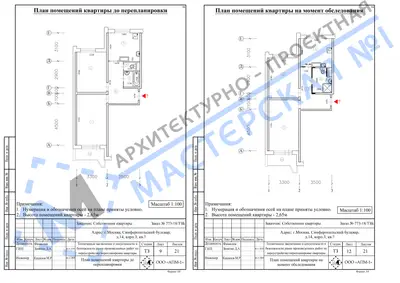 Перепланировка: г.Москва, Симферопольский бульвар 14, корп.3, кв.
