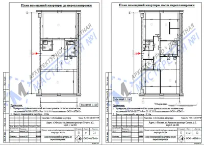 Перепланировка: г.Москва, ул. Авиаконструктора Сухого, д.2, корп. 1, кв.284