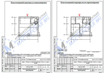 Перепланировка: г.Москва, ул. Авиаконструктора Сухого, д.2, корп. 1, кв. 686