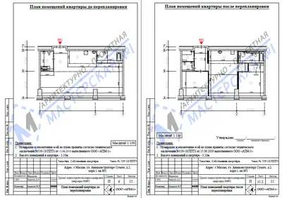 Перепланировка: г.Москва, ул. Авиаконструктора Сухого, д.2, корп. 1, кв. 691