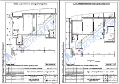 Перепланировка: г.Москва, ул. Флотская, д.7, корп. 3, пом. 664