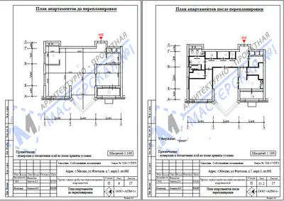 Перепланировка: г.Москва, ул. Флотская, д.7, корп. 3, ап. 668