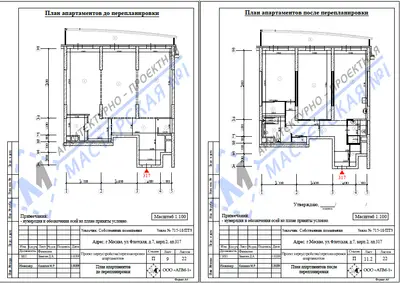 Перепланировка: г.Москва, ул. Флотская, д.7, корп. 2, ап. 317